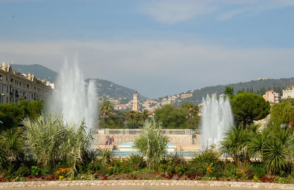Fontane in Piazza Massena a Nizza, Francia — Foto Stock