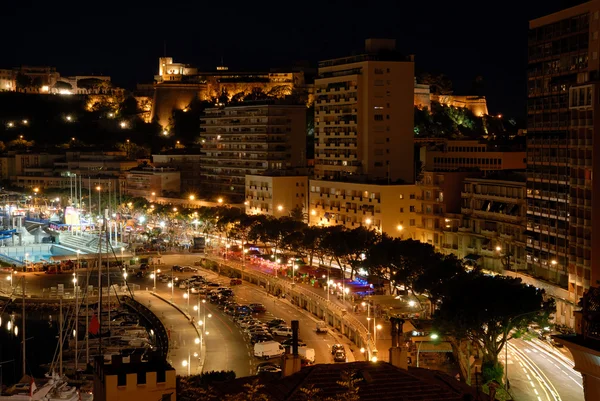 Blick über Monaco bei Nacht — Stockfoto