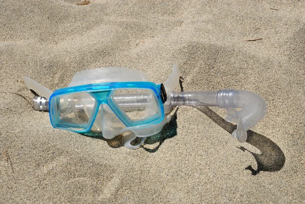 Šnorchlování maska na pláži — Stock fotografie