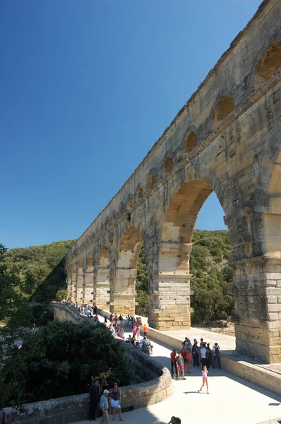 在法国罗马渡槽 pont du gard — 图库照片