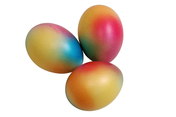Three Easter Eggs isolated on white background — Stock Photo, Image