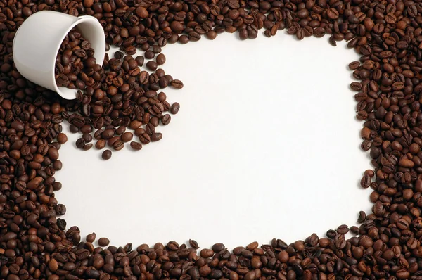 Pohár zrnková káva rámečku — Stock fotografie