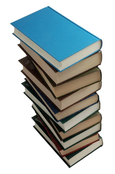Pila di libri isolati su bianco — Foto Stock