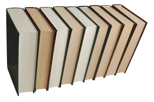 Стек книг ізольовано на білому з відсічним контуром включно — стокове фото