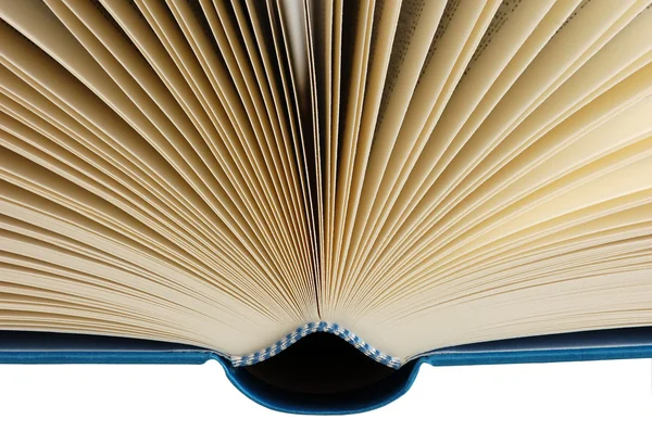 Öppnade boken isolerade på vitt med urklippsbana — Stockfoto