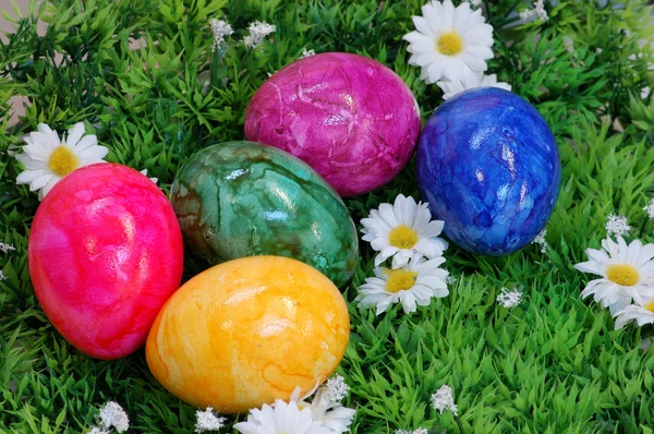Easter Eggs on Grass — Stock Photo, Image