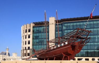Traditional dhow at Dubai Museum clipart