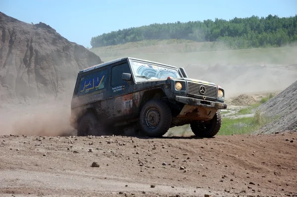 Mercedes Benz G Model at offroad rally competition — Stock Photo, Image