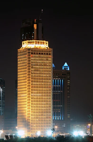 迪拜世界贸易中心在晚上 — 图库照片