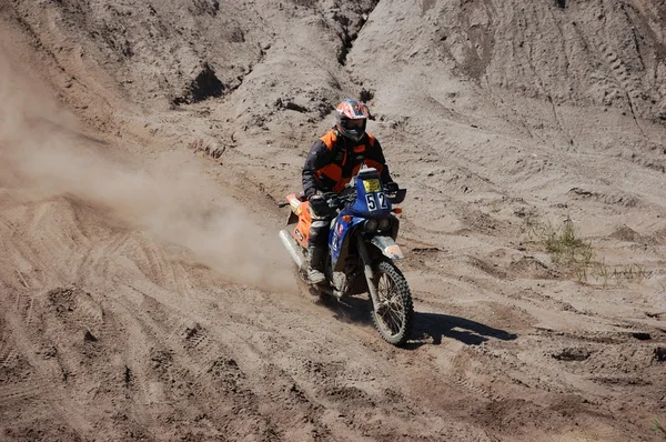 Enduro rider at motocross competition — Stock Photo, Image