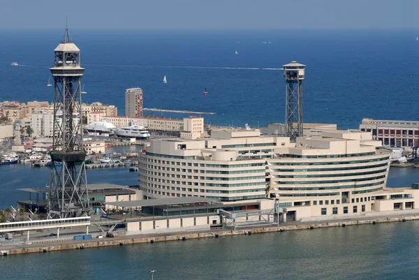 Вид с воздуха на Всемирный торговый центр в Барселоне, Испания — стоковое фото