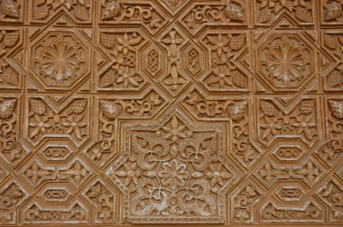 Pattern insinde the Alhambra Palace, Granada, Spain clipart