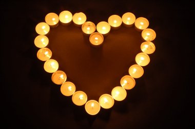 Candles heart shaped clipart