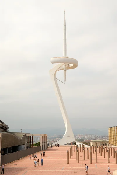 在巴塞罗那，西班牙蒙特惠克通讯塔 — 图库照片