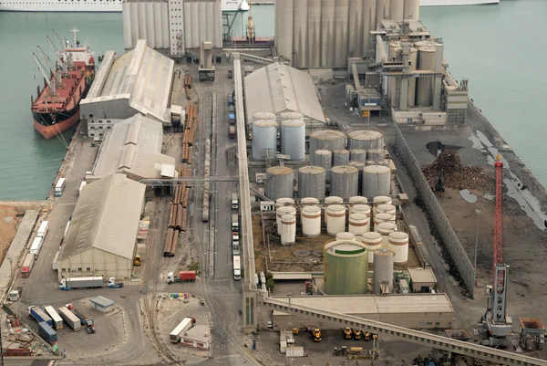 Veduta aerea del porto industriale — Foto Stock