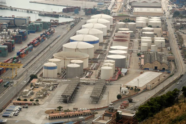 Вид з повітря на промисловий порт — стокове фото