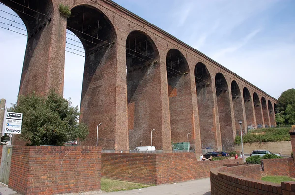 Brick train bridge in Folkestone, England — Stock Photo, Image