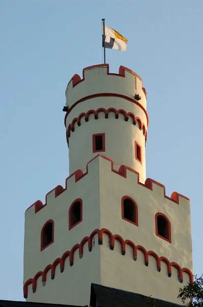 Wieża zamku marksburg, Niemcy braubach — Zdjęcie stockowe
