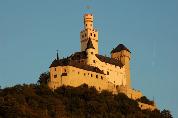 Marksburg castle, Německo braubach — Stock fotografie