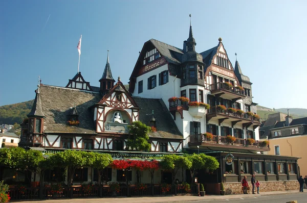 Half-timbered House with a Hotel in Germany — Stock Photo, Image