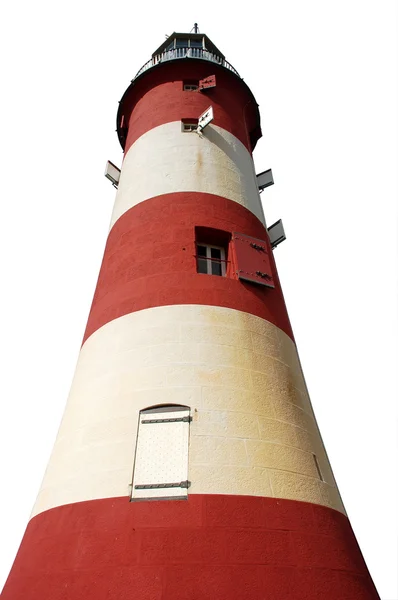 Leuchtturm isoliert über weißem Hintergrund — Stockfoto