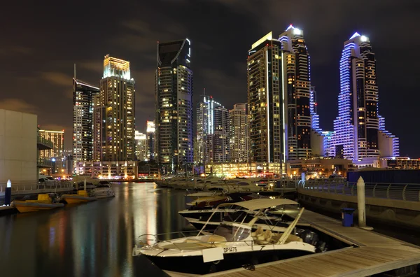 Dubai Marina at night — Stock Photo, Image