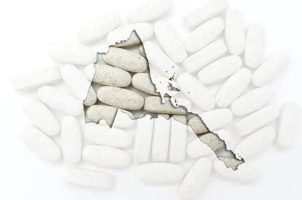 Overzicht-kaart van eritrea met pillen op de achtergrond voor de gezondheid van een — Stockfoto
