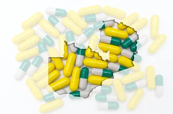 Overzicht-kaart van zambia met pillen op de achtergrond voor de gezondheid van een — Stockfoto