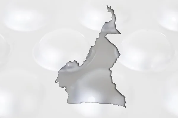 Карта Камеруна с таблетками на заднем плане для здоровья — стоковое фото