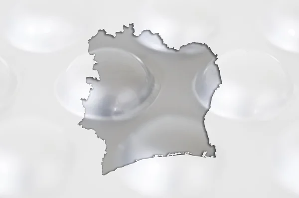 Контур карты Cote 'd Ivore с таблетками в фоновом режиме для хе — стоковое фото