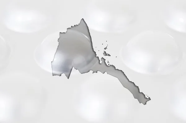Outline map of eritrea with pills in the background for health a — Stock Photo, Image