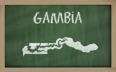 anahat yazı tahtası üzerinde Gambiya Haritası