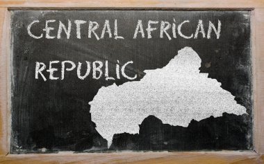 anahat yazı tahtası üzerinde Orta Afrika Cumhuriyeti haritası