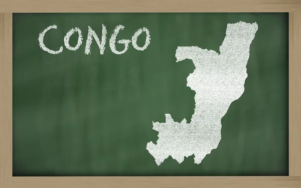 Outline map of congo on blackboard — Stock Photo, Image