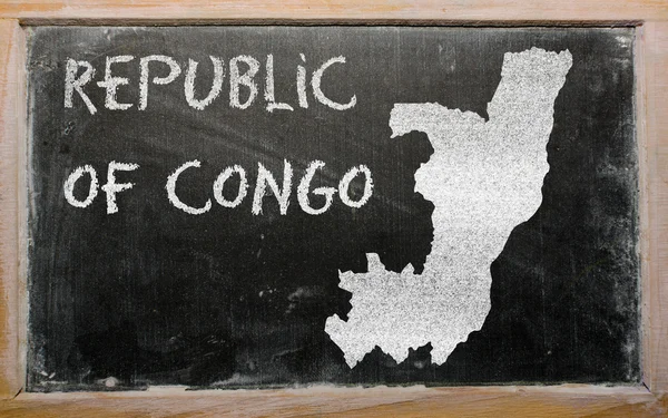 Umrisskarte des Kongo auf Tafel — Stockfoto