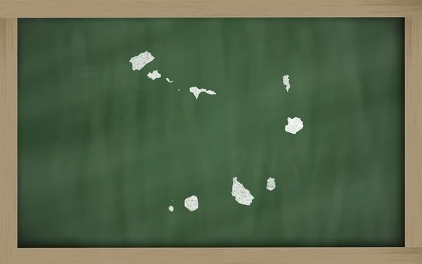 黑板上的佛得角大纲地图 — 图库照片