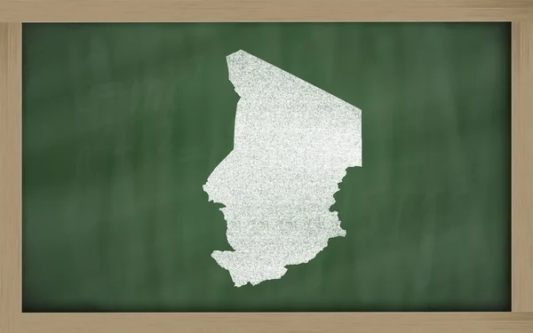 Outline map of chad on blackboard — Stock Photo, Image