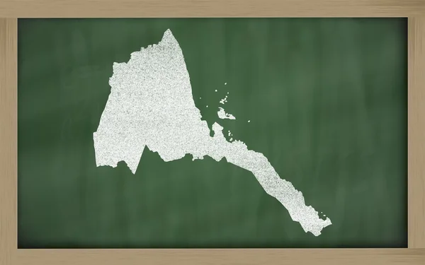 Overzicht-kaart van eritrea op blackboard — Stockfoto