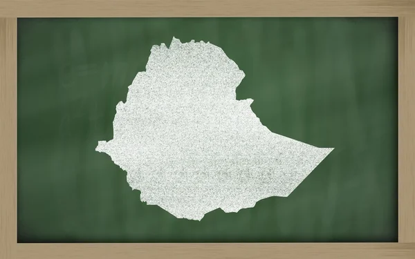 Outline map of ethiopia on blackboard — Stock Photo, Image