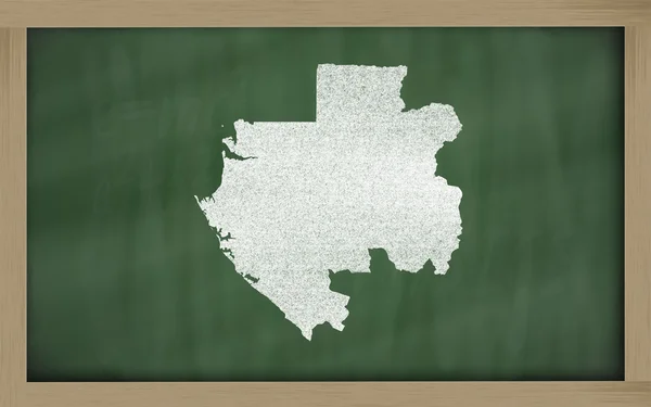 Outline map of gabon on blackboard — Stock Photo, Image