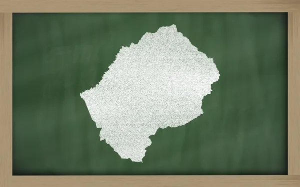 Carte du lesotho sur le tableau noir — Photo