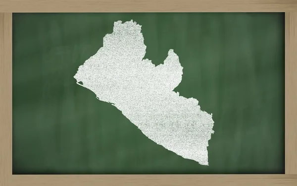 Mapa do esboço da Libéria no quadro negro — Fotografia de Stock