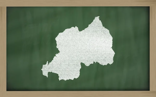 Schéma carte de rwanda sur tableau noir — Photo