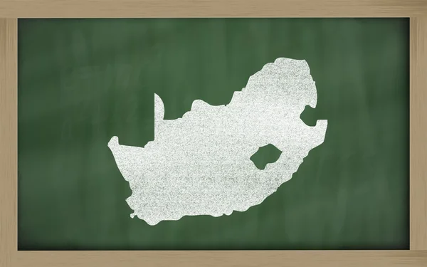 Outline map of south africa on blackboard — Stock Photo, Image