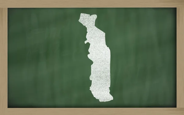 Mapa przeglądowa Togo na tablicy — Zdjęcie stockowe