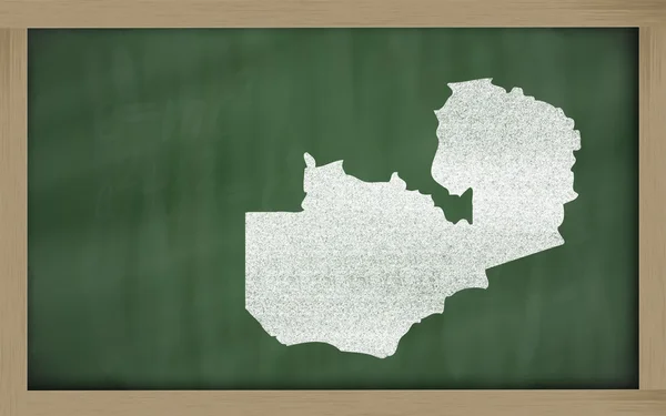 Outline map of zambia on blackboard — Stock Photo, Image