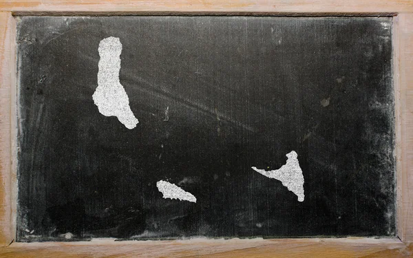 Outline map of comoros on blackboard — Stock Photo, Image