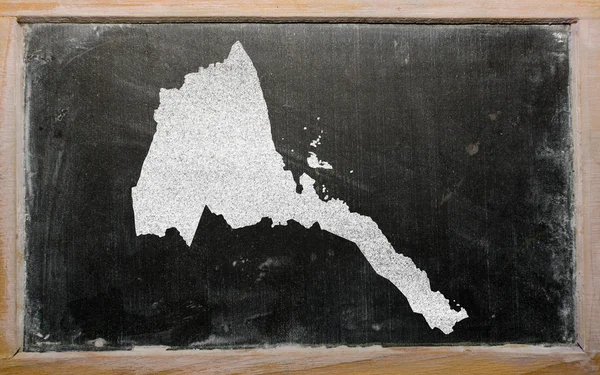 黑板上的厄立特里亚大纲地图 — 图库照片