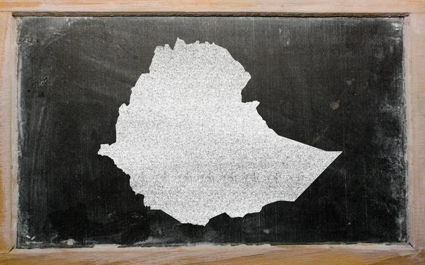 黑板上的埃塞俄比亚大纲地图 — 图库照片