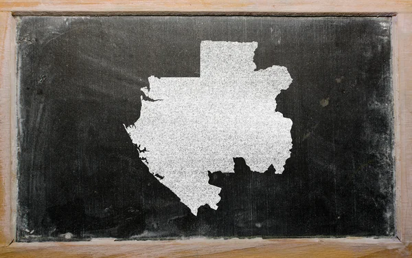 黑板上的加蓬大纲地图 — 图库照片